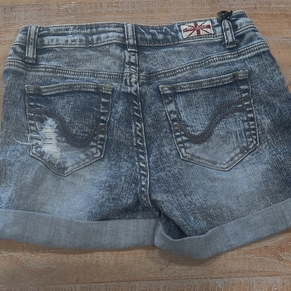 Machine Brand Distressed Jean Shorts - Picture 2 of 3
